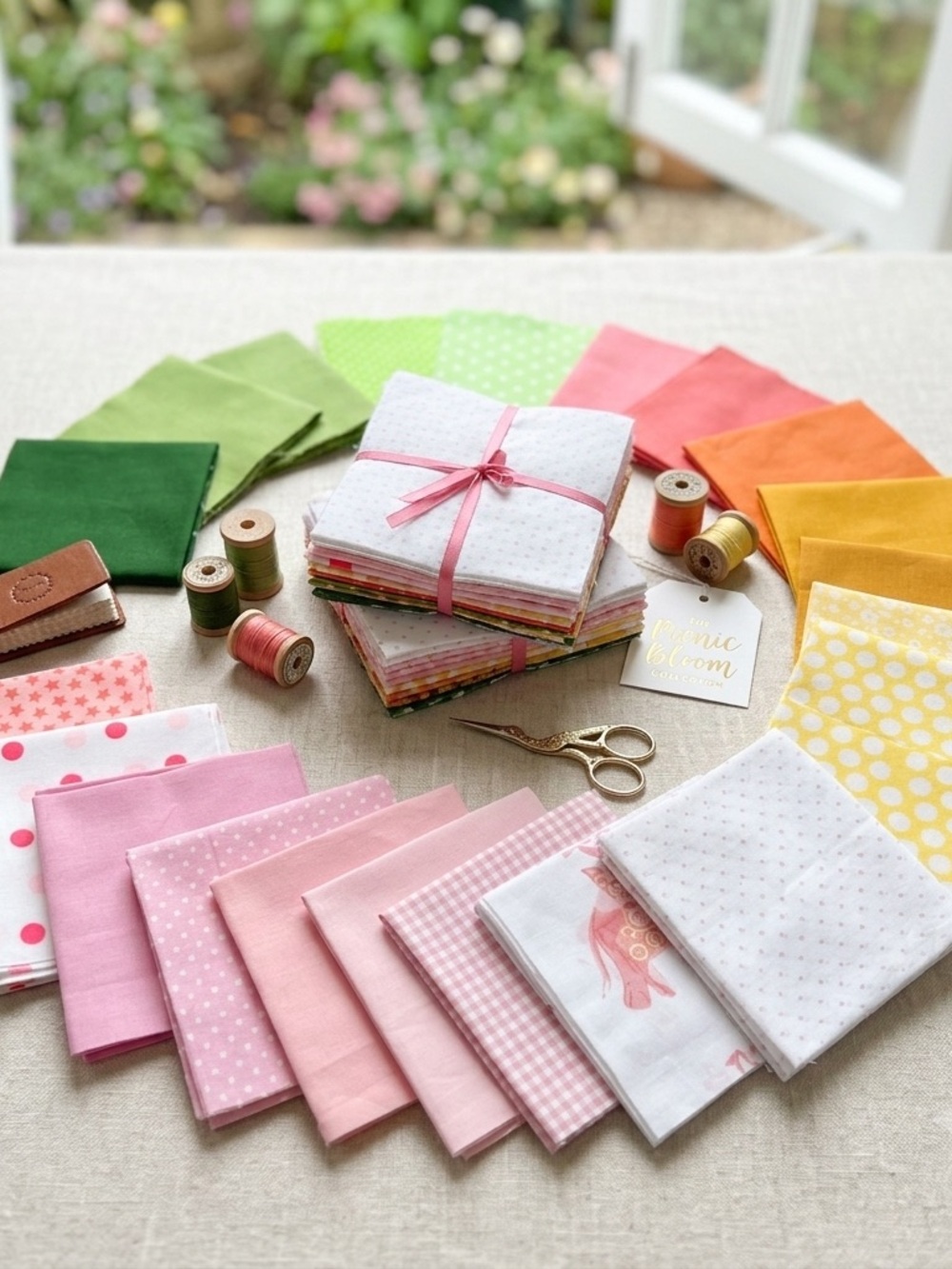 150 pcs Lemonade Stand pre cut charm pack 5" squares 100% cotton fabric quilt